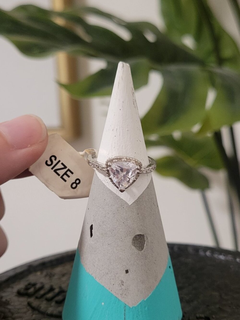 Charmed Aroma Heart Halo Ring - Sparkling Clear Stone - Size 8 - NWT